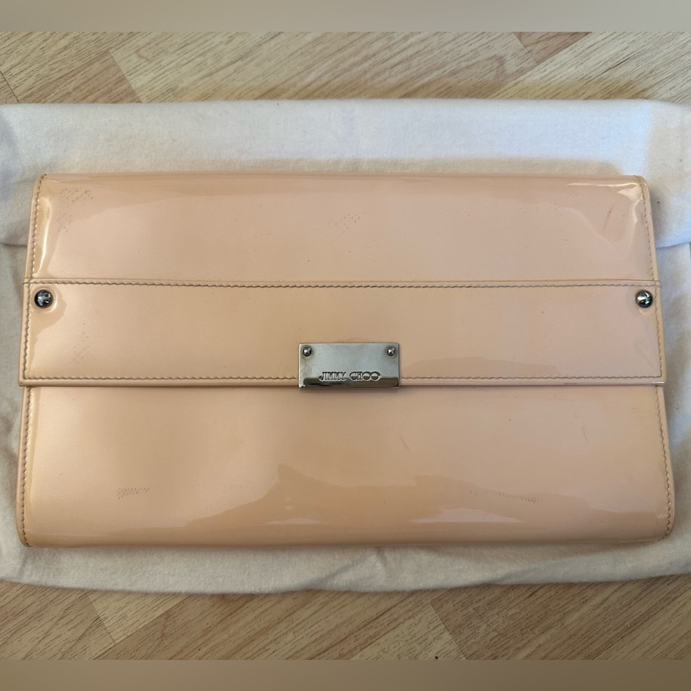 Jimmy Choo patent leather clutch Ubai
